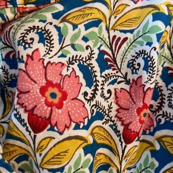 Talbots NWOT English floral cotton tunic w/ convertible sleeves long to elbow - Picture 6 of 9